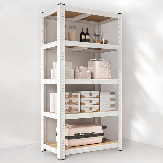 비마이엑스 튼튼 조립식 철제 선반, 화이트, 5단