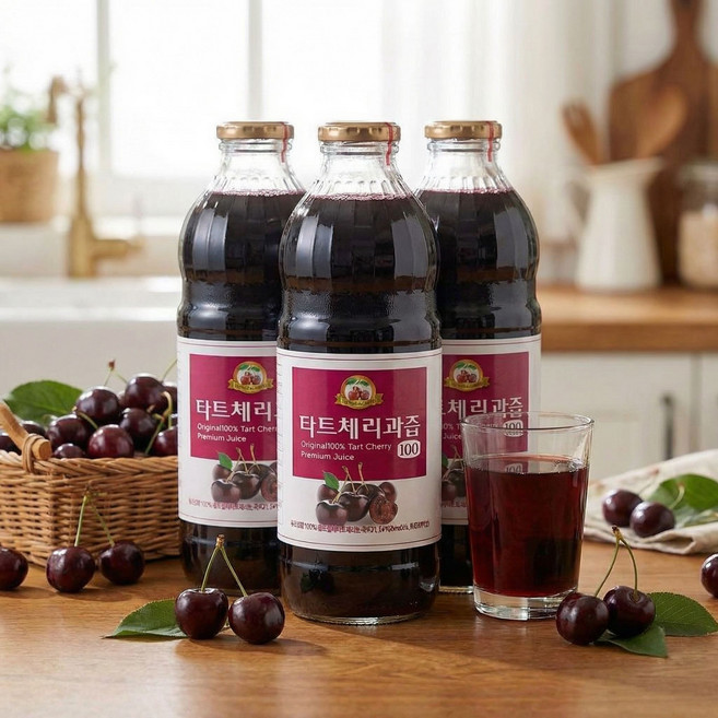 식물성 멜라토닌 몽모랑시 타트체리원액 3병, 3개, 1L