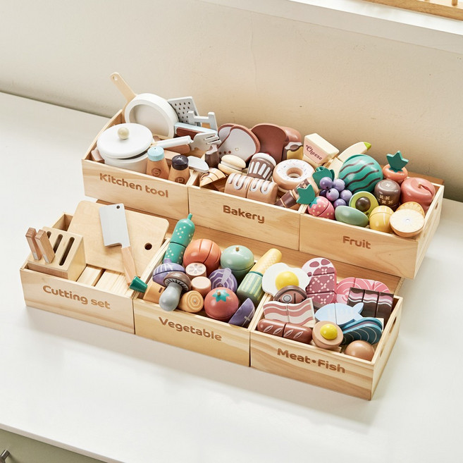 키앤비 모더닉 소꿉놀이 자르기세트 55pcs, 상세 설명 참조, 1개