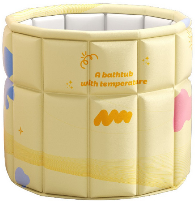 OUCHAOBATH 內折疊泡澡桶, 內折式奶黃贈品七合一, 1個