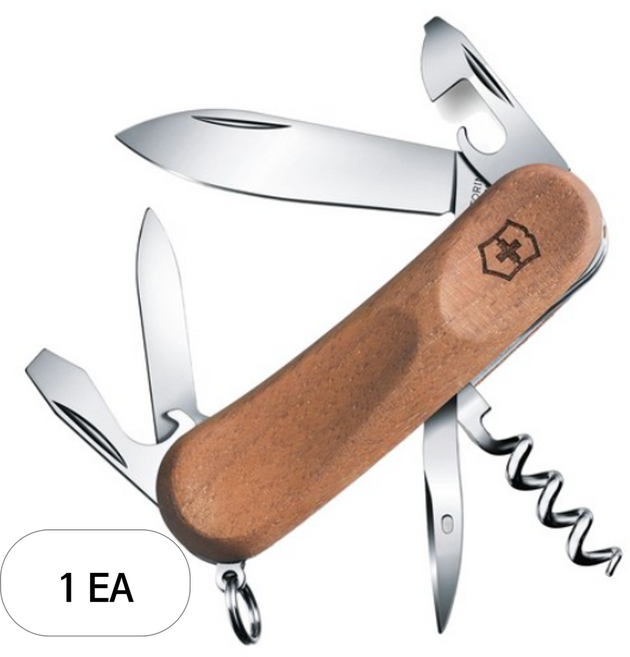 빅토리녹스 공식 에볼루션 우드 10 미디움 포켓 스위스 아미 나이프 2.3801.63, 월넛, 1개