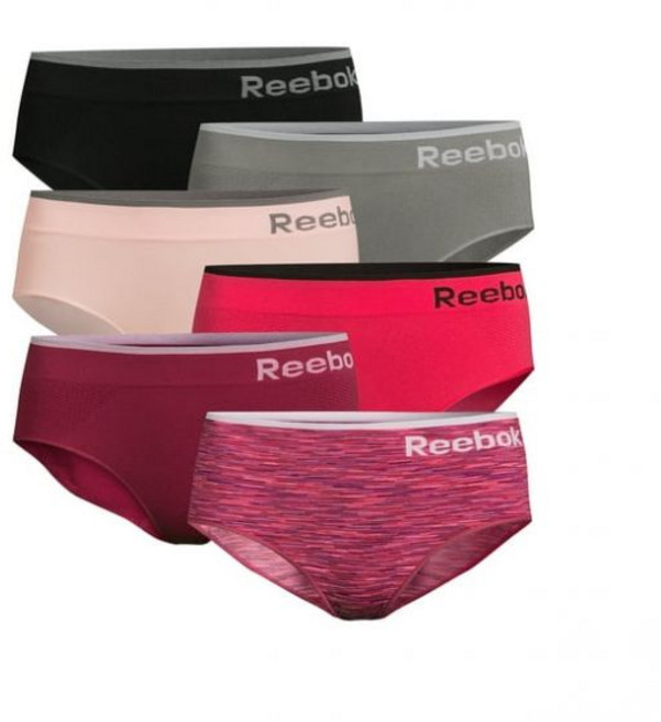 리복 여성용 심리스 힙스터 팬티 핑크 세트 6 팩