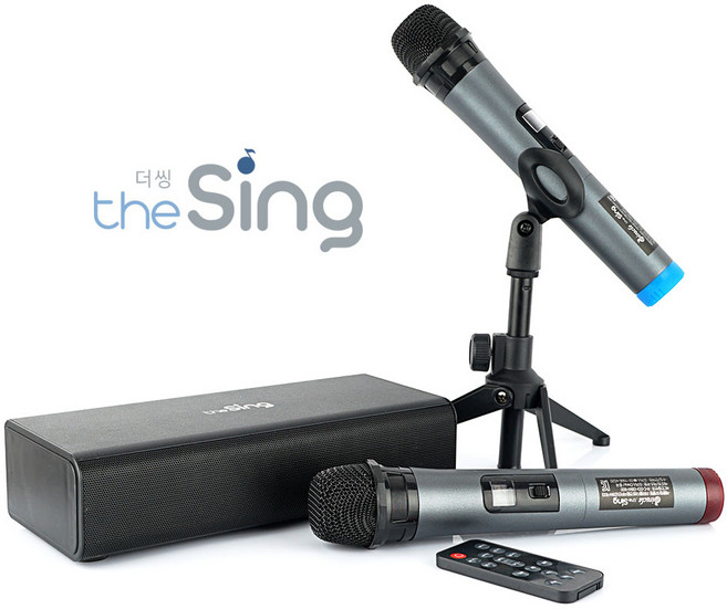 미라클 더씽M200 블루투스 무선 스피커 마이크 행사용 강의용 자동차노래방, A셋트:마이크2개+스탠드2개