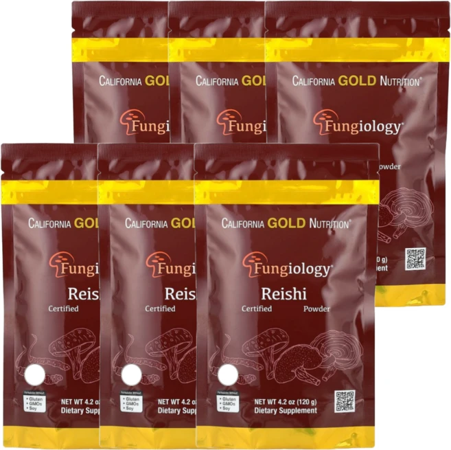 캘리포니아 골드 뉴트리션 CGN 영지버섯 분말 120g, 6개 - 쿠팡
