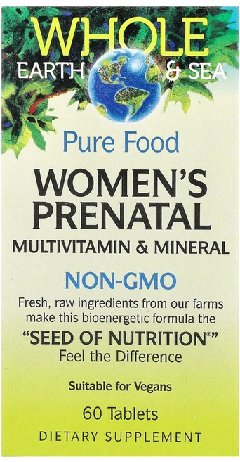 네츄럴팩터스 Whole Earth Sea 우먼스 프리네이탈 멀티비타민 미네랄 60정, 1개 - 쿠팡