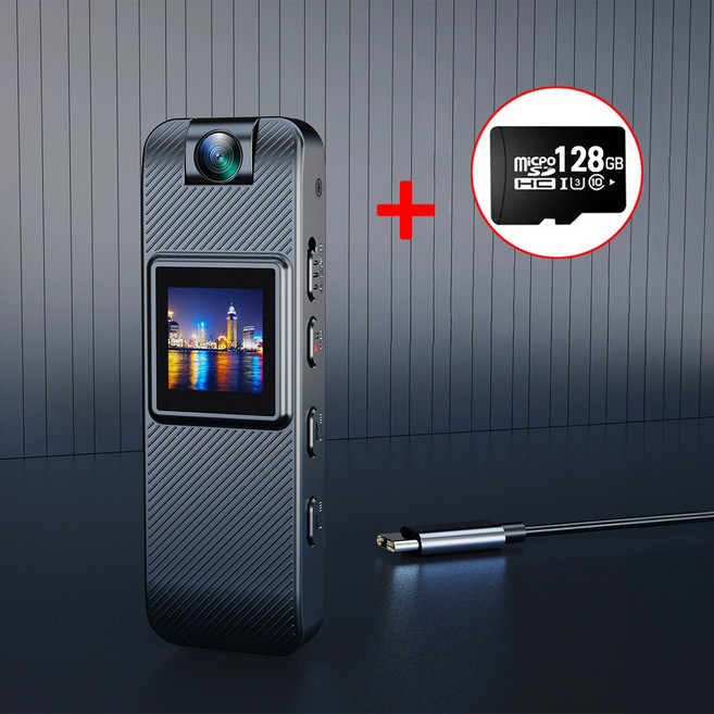 초소형 고화질 바디캠 액션캠 오토바이 자전거 블랙박스, 바디캠 + 128GB메모리