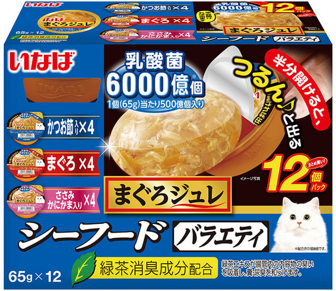 이나바 마구로쥬레 유산균 12P 고양이간식, IMC 204 해산물 버라이어티, 12개, 65g