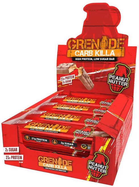 그리네이드 카브 킬라 피넛 너트 바 Grenade Carb Killa Peanut Nutter Bar, 12개, 60g