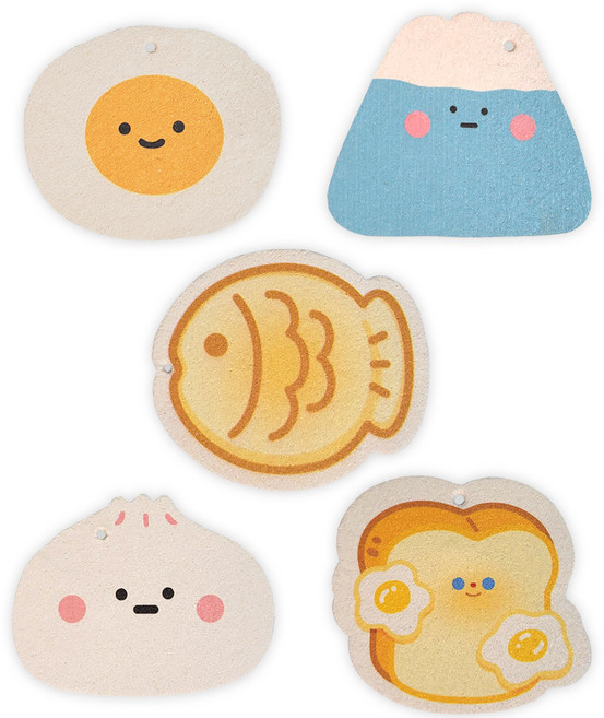 키친9단 식물성 제로웨이스트 셀롤로오스 압축 천연수세미 푸드 / 5종, 1세트