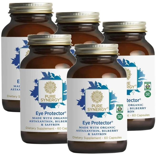 퓨어시너지 아이 프로텍터 아스타잔틴 빌베리 샤프론 캡슐 PURE SYNERGY Eye Protector, 5개, 60정 - 쿠팡