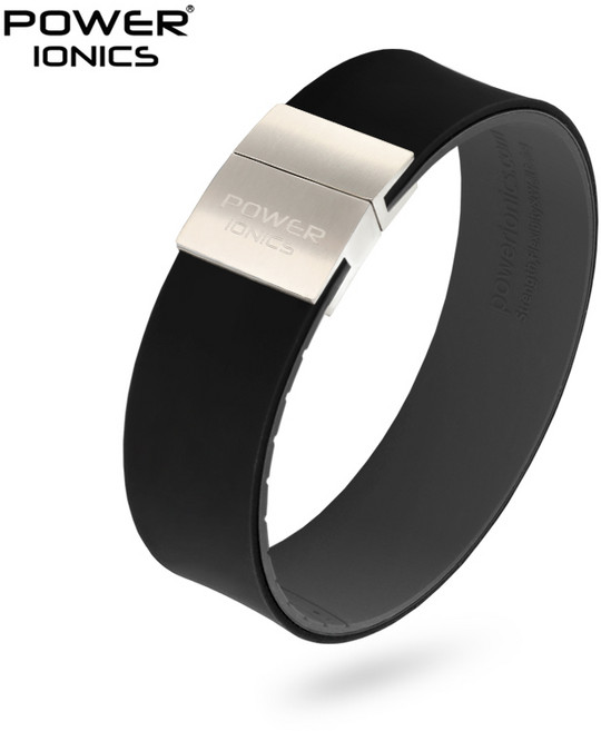 POWER IONICS 3000 음이온 새로운 울트라 뱅글 전기석 실리콘 팔찌 유니섹스 스포츠 와이드 팔찌 밸런스 에너지 프리 인그레이빙, 1개