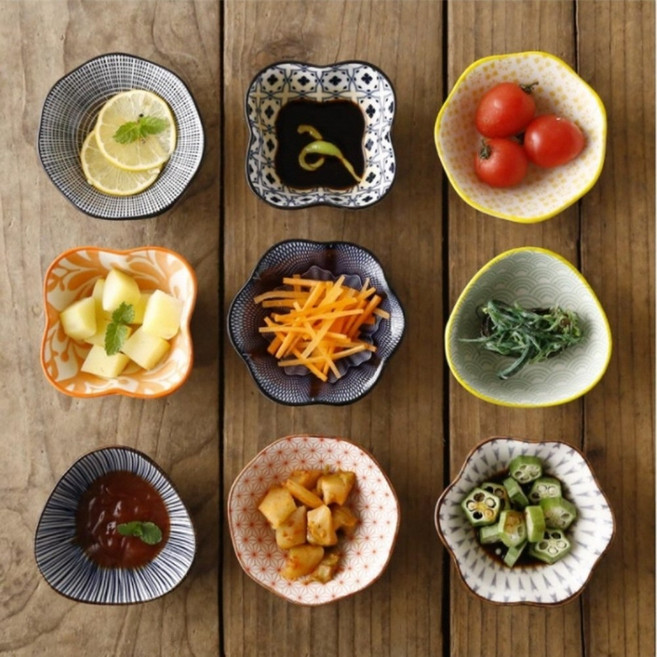 일본식 소스그릇 간장종지 48종, C형 연꽃잎, 9, 1개