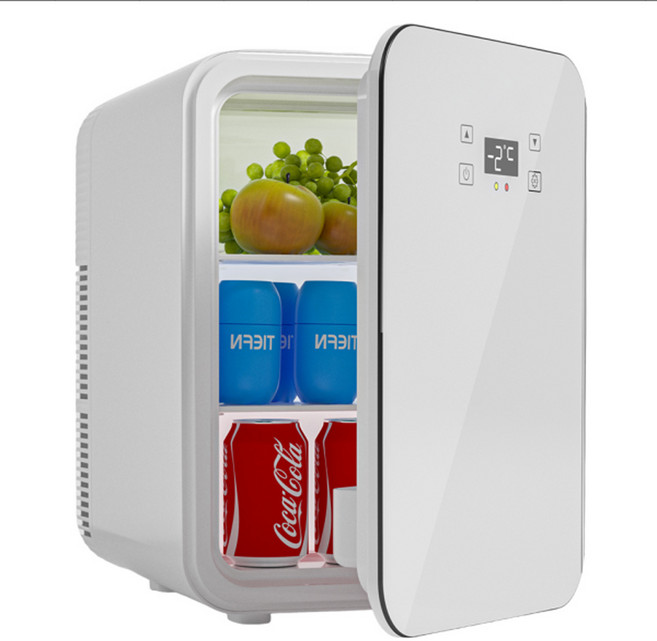 小型迷你冰箱 10L 冷藏箱, 10L雙核數顯, 淺灰色, 拉布塔車載冰箱