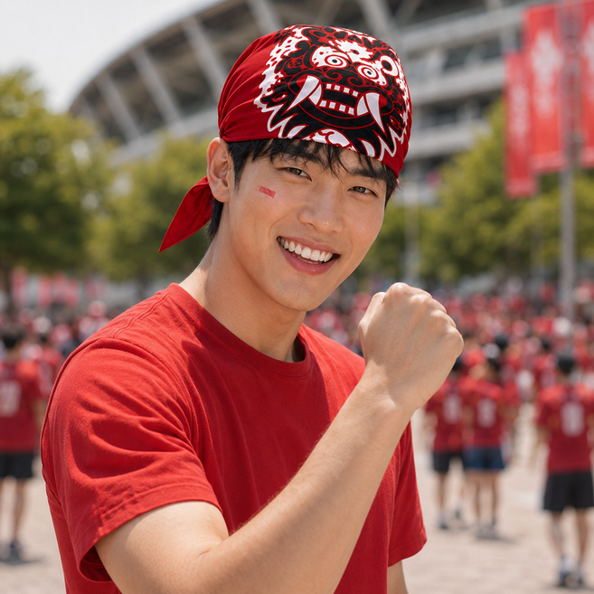 2026월드컵 축구 응원 두건 머리수건 경기 관람 파티 체육대회 응원 소품, 1개, 악마