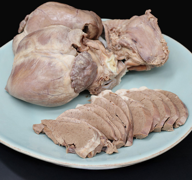 퀸미트 얼리지 않은 냉장 국내산 삶은 돼지염통 돼지1마리분, 얼리지 않은 냉장 삶은 돼지 염통 1마리분, 1개, 150g