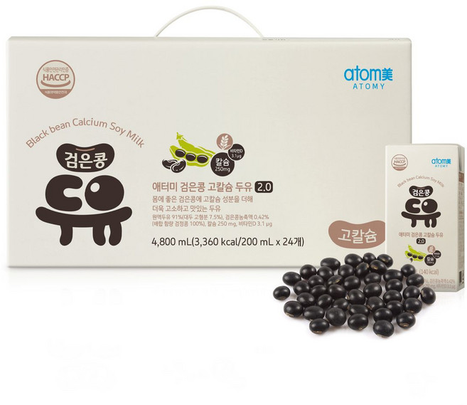 애터미 검은콩 고칼슘 두유, 24개, 200ml