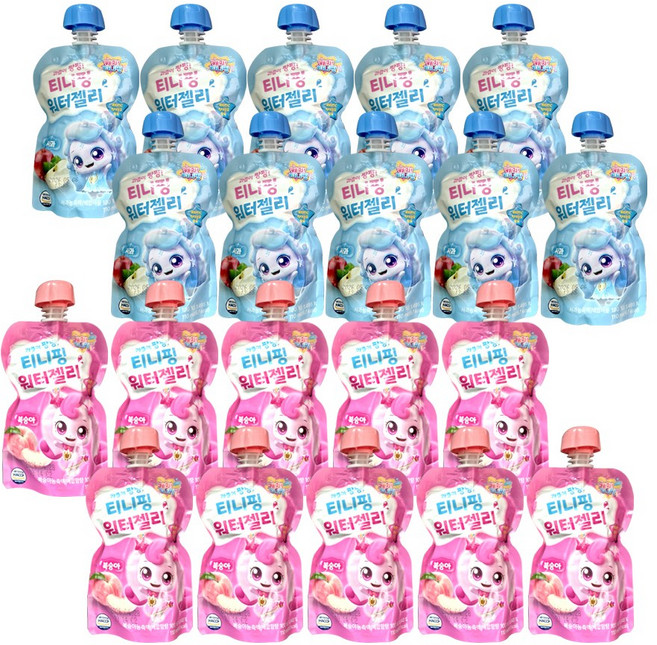 캐치 티니핑 워터젤리 복숭아맛10ea+사과맛10ea, 20개, 110ml
