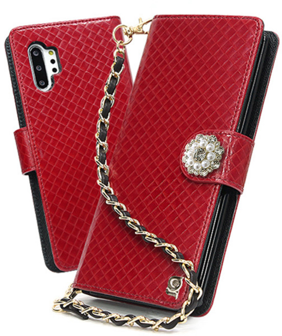 국내제작 가죽 스퀘어 다이아장식 다이어리 지갑형 손목체인 휴대폰 케이스