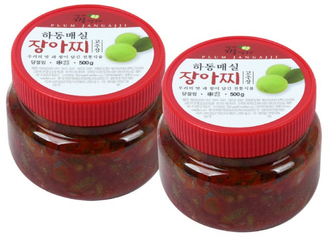 하동 매실고추장장아찌 500g 2병 실속형 밥반찬, 2개