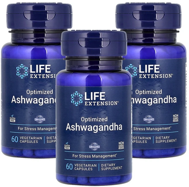 라이프익스텐션 3개X 아슈와간다 베지 캡슐 60정, 3개, LEX88806-3 - 쿠팡