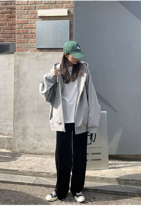 티리히 오버핏 남녀공용 후드집업