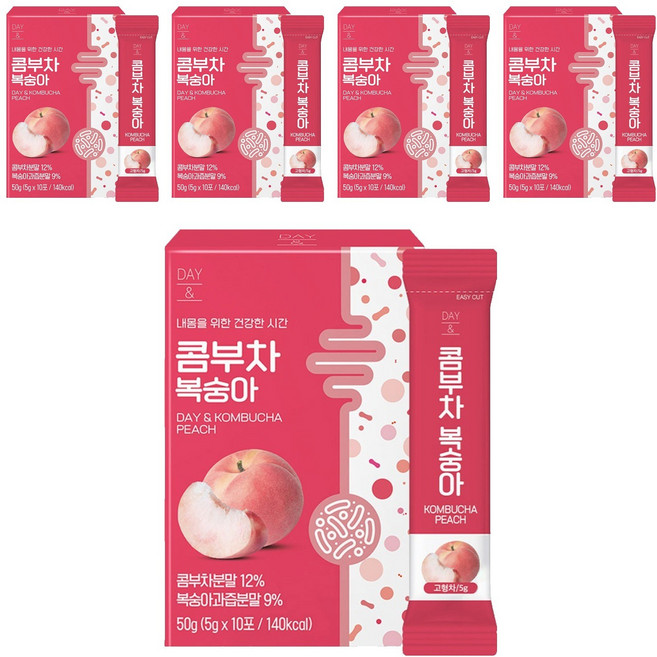 데이앤 콤부차 복숭아, 5g, 10개입, 5개