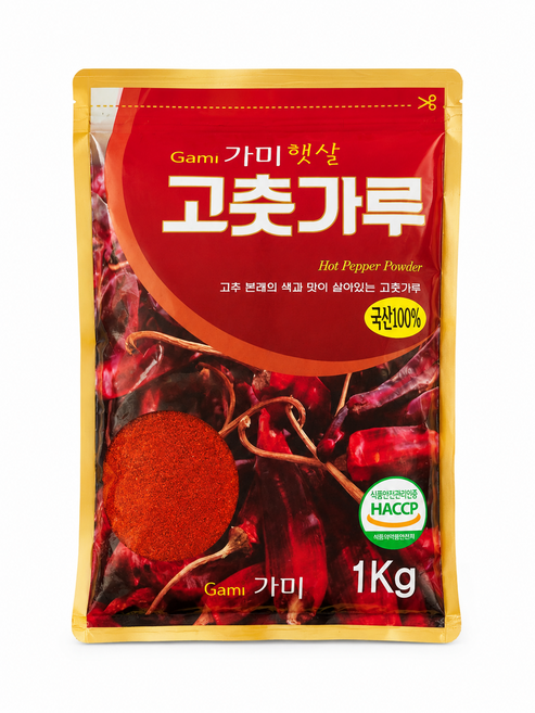 HACCP 가미고추상회 국산 상등급 태양초 햇살 굵은 고춧가루 김장용/김치용, 1개, 1kg