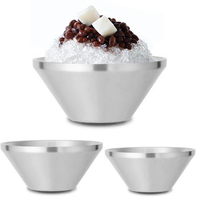 V형 스텐 이중빙수볼 요거트볼 설빙빙수그릇, 5호(단일색상), 1개