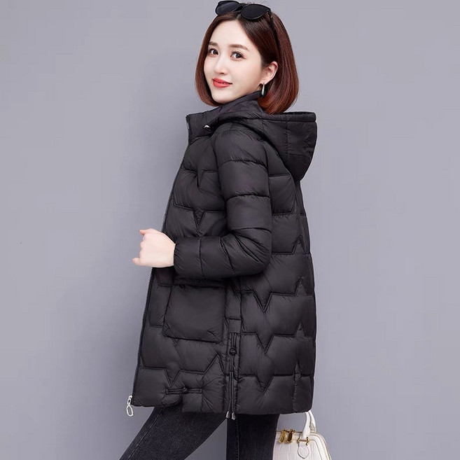 TIMEPURE 겨울 중장기 여성 면 패딩 코트 따뜻한 두꺼운 중년 여성용 점퍼 아우터 보온 방풍 면 패딩 자켓 세련된 엄마 패션 면 롱패딩
