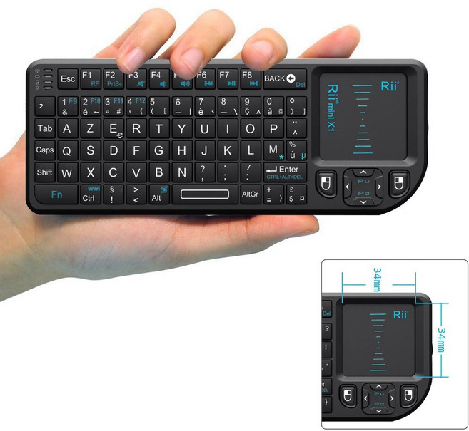 Rii X1 4GHz 미니 무선 키보드 Android TV 박스 PC 노트북용 터치패드가, French Keyboard, 1개