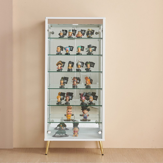 골드-프리미엄 4단 유리 장식장 (400/600/800) 피규어 진열장 거실장, 골드-프리미엄 600-4단 장식장(화이트)