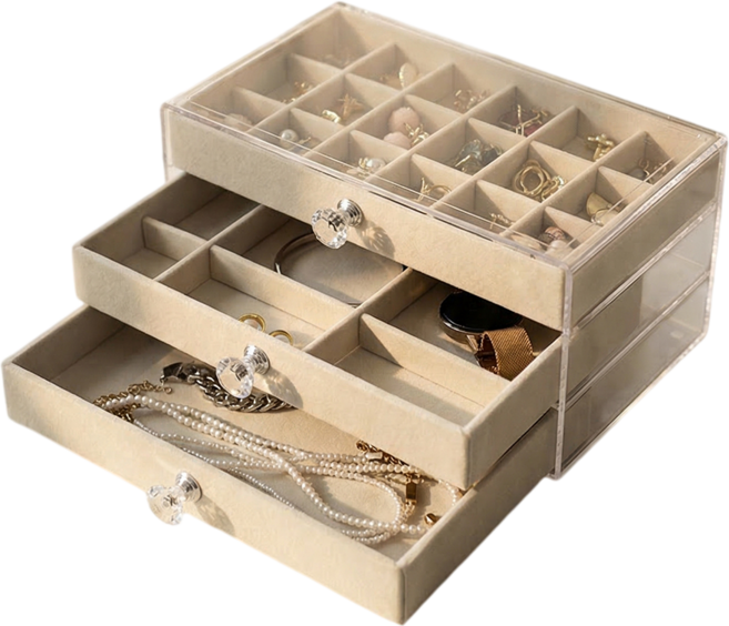 쬬린 3단 18+6대용량 투명 악세사리 수납함