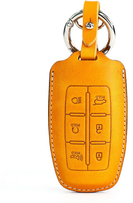 페레노 제네시스 GV80 G70 GV70 스마트키가죽케이스 6버튼 PG03, 미네르바복스 옐로우