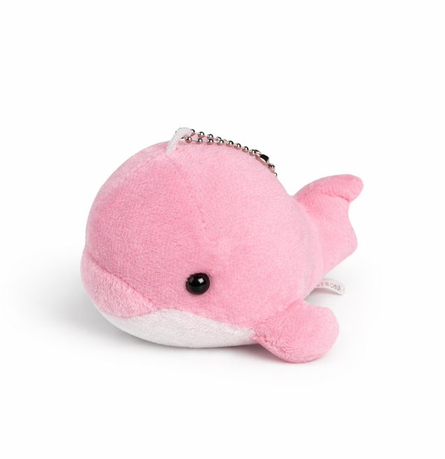 인형 키링 키홀더 열쇠고리, 1개, K-d38.아기돌고래인형-핑크
