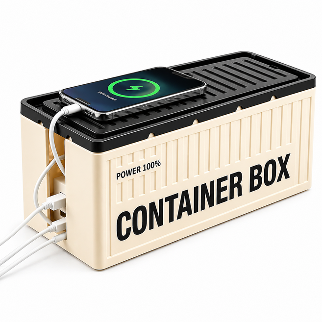 코핏 콘센트 전선 멀티탭정리함 책상전선정리 멀티탭거치대, 크림블랙, 1개