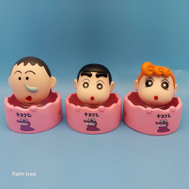 FATTYS 춘일부 교복 짱구 미니 피규어 차량용 장식품 세트(컬러 박스 포장), 1세트, 친구(B세트)