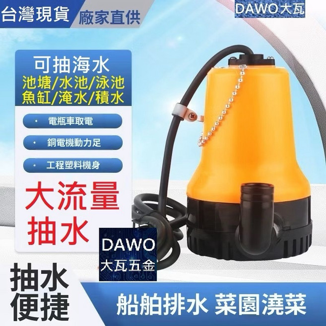 超猛可抽海水 110V 220V 抽水馬達 抽水機 深水馬達 水泵 沉水 直流 潛水馬達 抽水幫浦 水磊 自吸泵 加壓, 1個, 72W抽水馬達1組110V-220V