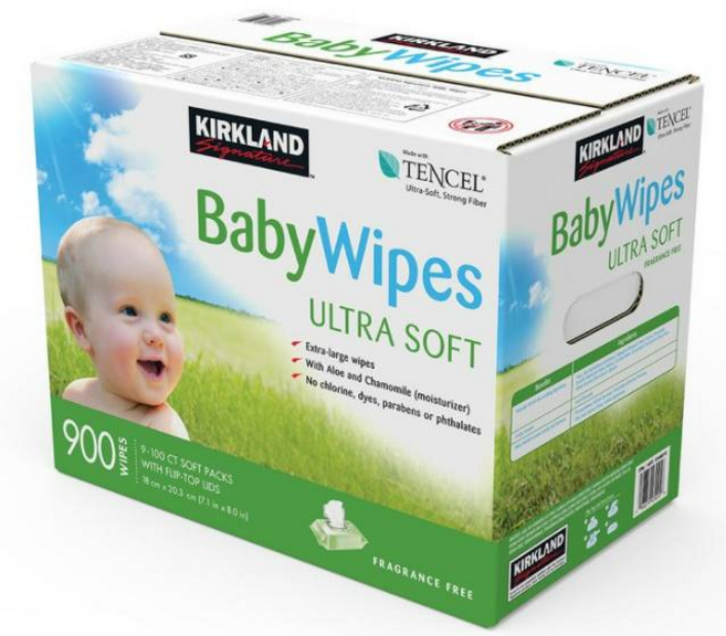 커클랜드 시그니처 유아용 저자극 물티슈 캡형 100매X9팩 / 900매, 단품, 100매