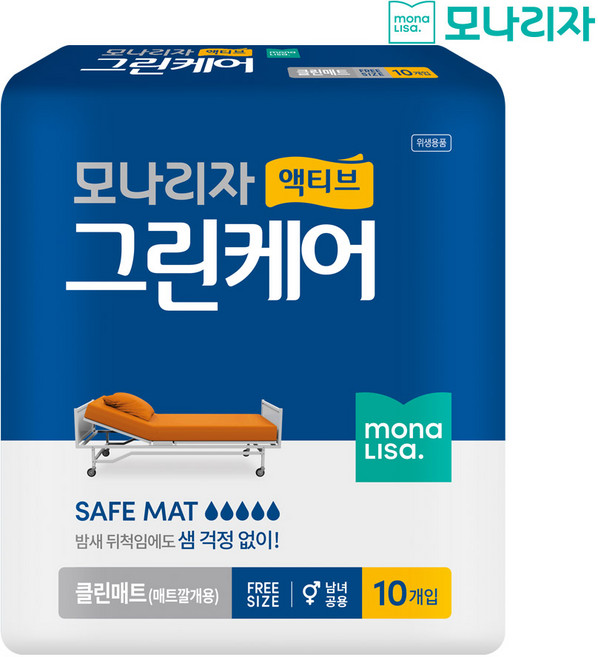 모나리자 액티브 프리미엄 성인용 클린매트 남녀공용 Free, 10매입, 1개