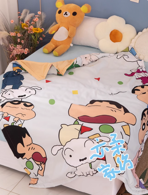짱구여름이불 어린이이불 여름이불 짱구홑이불 캐릭터 코튼 홑이불, 110*150cm