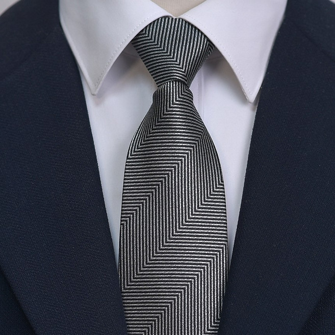 어버너 자동넥타이 지퍼 헤링본 넥타이 3color