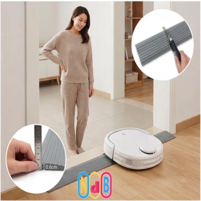 로봇청소기 문턱 문지방 계단 0.6cm 문턱 걸림 문틀 도어턱 받침 초슬림 도어턱 NDB, 그레이_NDB, 1개