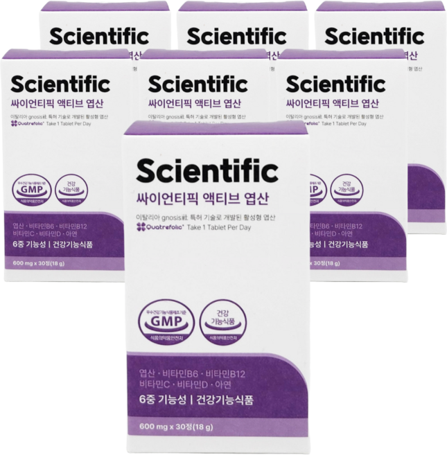 싸이언티픽 액티브 엽산, 7개, 30정