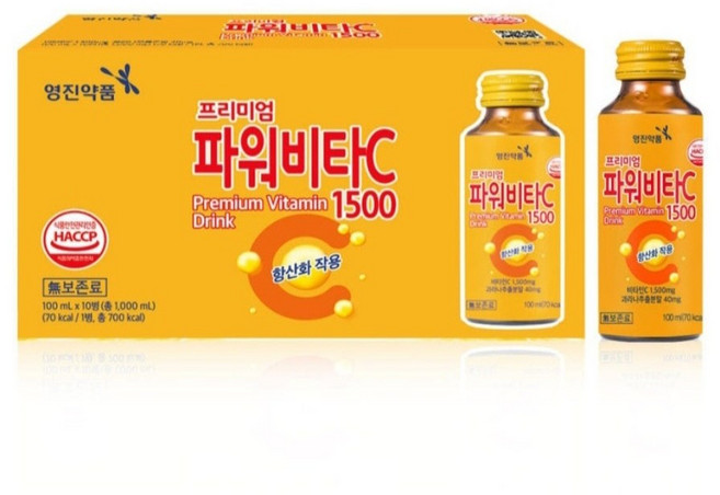 영진약품 프리미엄 파워비타C 1500 비타민C 음료 데일리 활력, 10개, 100ml