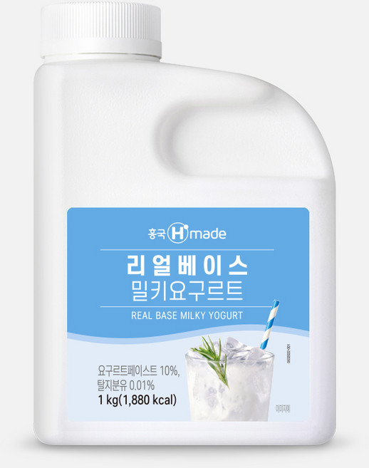 흥국 리얼베이스 밀키 요구르트 1kg (냉장) 밀크소다, 1개