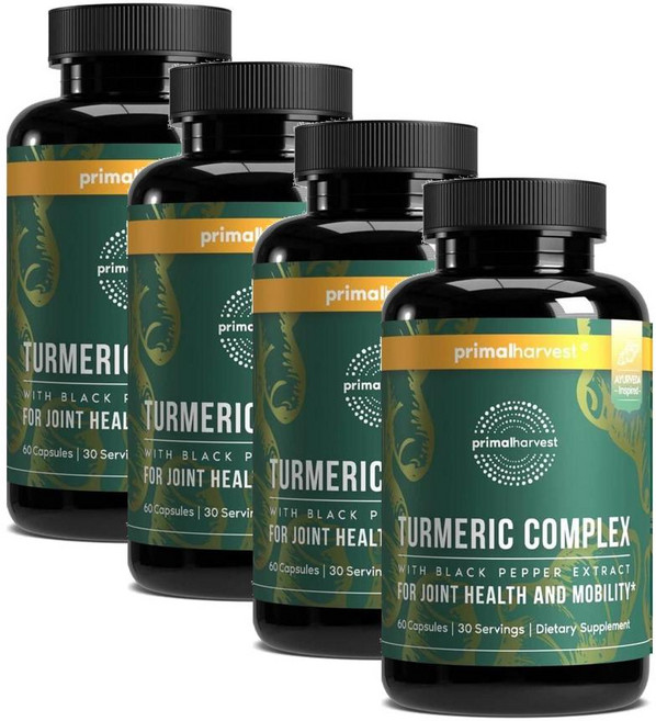 프리말하베스트 터메릭 컴플렉스 위드 블랙페퍼 추출물 캡슐 Primal Harvest Turmeric Complex, 4개, 60정