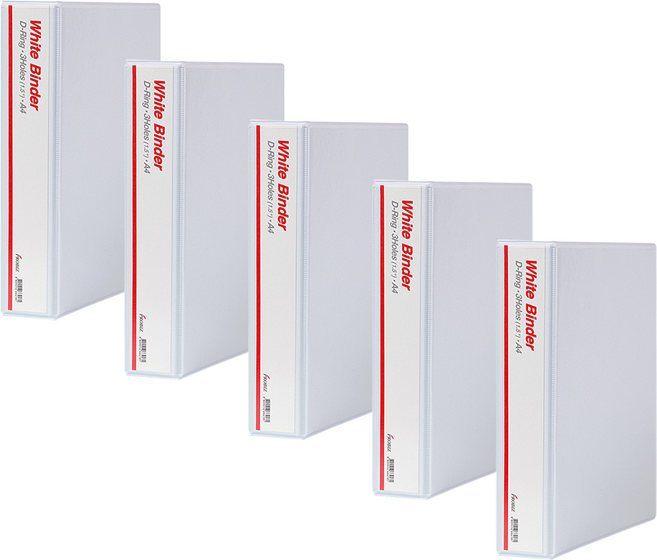 프로비즈 백색 투명 3공 D링 바인더 5cm 화이트 투명, 5개, 화이트투명