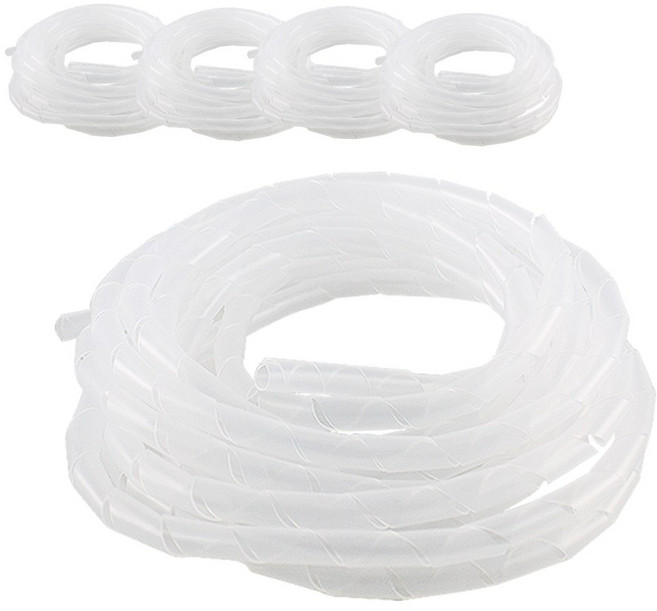 타로시 국산 헤리칼밴드 전선정리 강아지 고양이 전기 줄 보호, 중 8파이 백색, 5개
