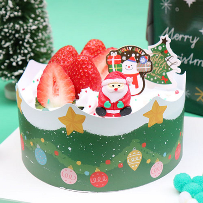 [렛츠베이킹] 크리스마스 메리산타 생크림케이크 만들기세트 1호, 1개, 혼합