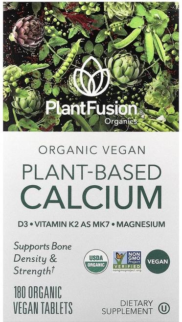 PlantFusion 유기농 비건 식물성 칼슘 유기농 비건 정제 180정, PlantFusion유기농비건식물성칼슘유기농비건정제18 - 쿠팡